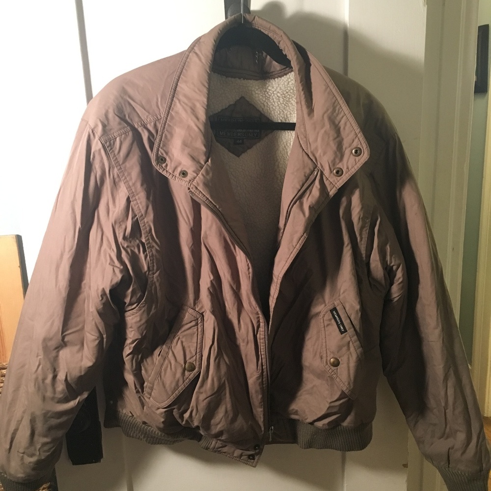 Vintage 1980s Members Only Lined Sherpa Jacket